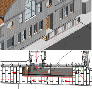 Proposed ramp and front entrance of Silsden Town Hall